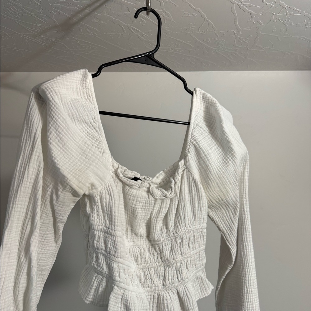 Wild Fable White Textured Blouse